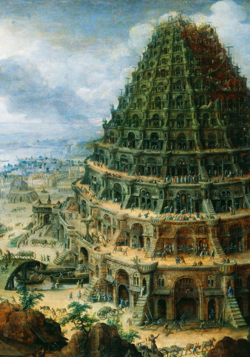 jaded-mandarin:Marten van Valckenborch the Elder. Detail from The Tower of Babel, 1595.