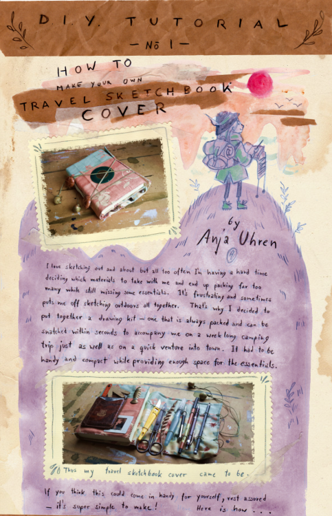 anjauhren-illustration:  I’ve had a few people asking whether they can commission me to make them one of those sketchbook covers I made for myself last week..  Now, since I’d feel really bad about receiving money for my at best  mediocre sewing skills,
