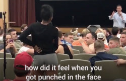 pinkgliitter: lipstickinmyvalentinowhitebag:  [white man in front is richard spencer]  I LOVE HER.    Her words, here stance, she is everything 