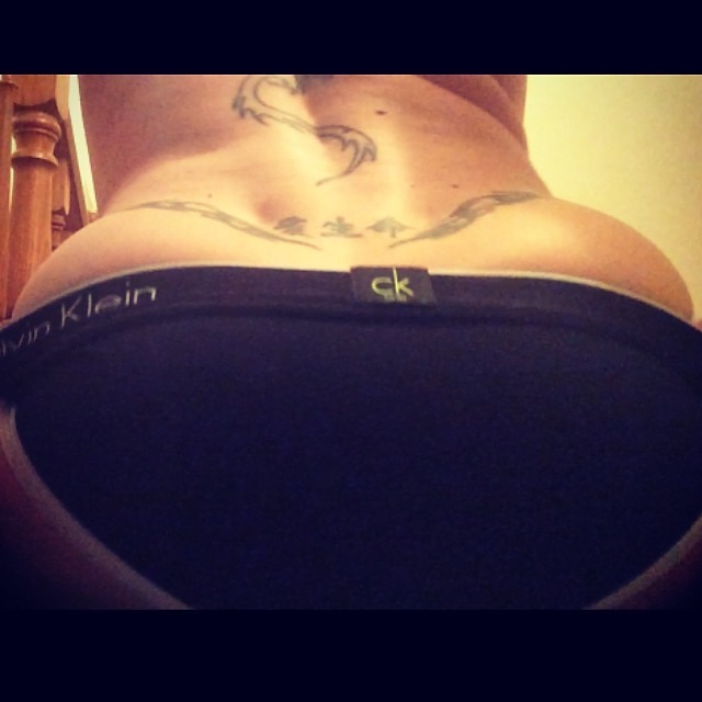 mmasonxxx:  I hope this makes my butt look big #bigass #ck #underwear #tattoos
