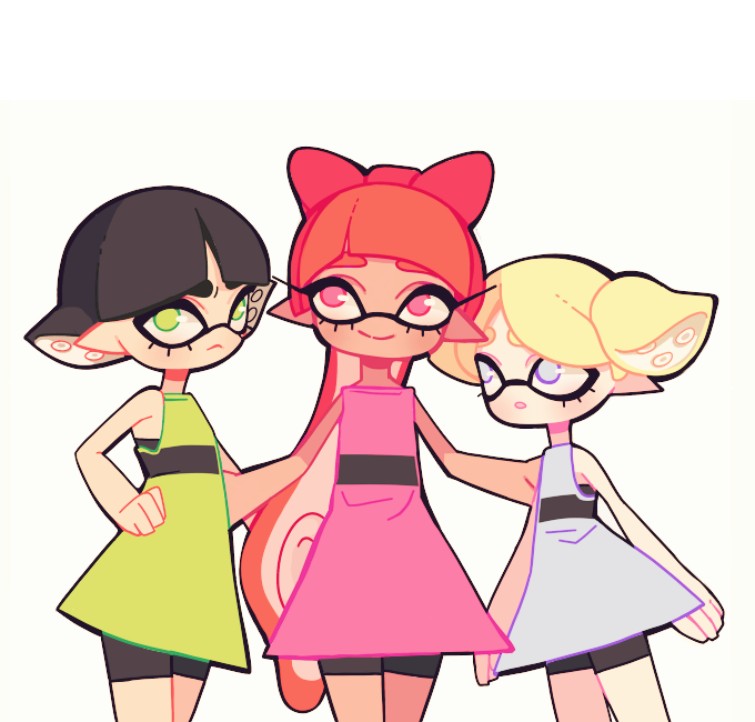 bonemoon:      the powerpuff girls….splatoon version!!! ♡ &lt;:=  
