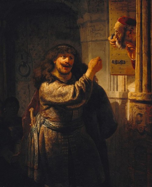 Samson Threatening His Father-in-Law, Rembrandt, 1635