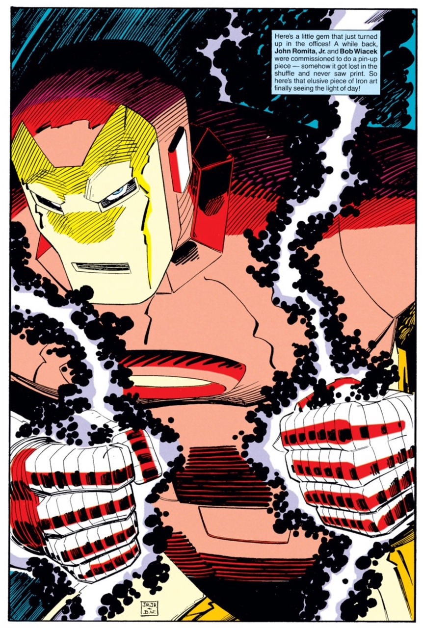 billyarrowsmith:  Iron Man pin-up by JRJR and Bob Wiacek