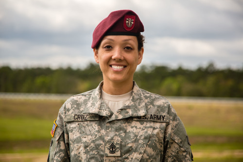 SOLDIER STORIES: Silver wings in her blood.First Sgt. Sandrea Cruz conducts a Jumpmaster Personnel I