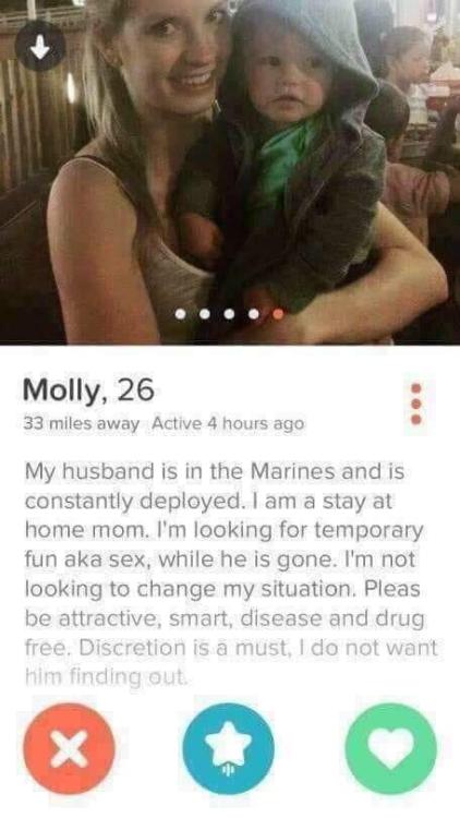 tinderfinds: Let’s honor our veterans by making sure her husband sees this.