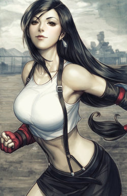 Tifa Lockhart Colorised by Artgerm 