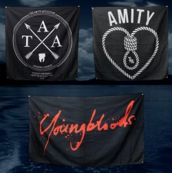 theamityaffiction:  “The first ever Amity flags have just arrived at 24Hundred there’s only 100 of each. Check them out here.”  http://24hundred.net/collections/the-amity-affliction