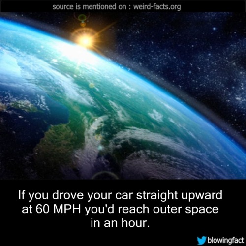 mindblowingfactz - If you drove your car straight upward at 60...