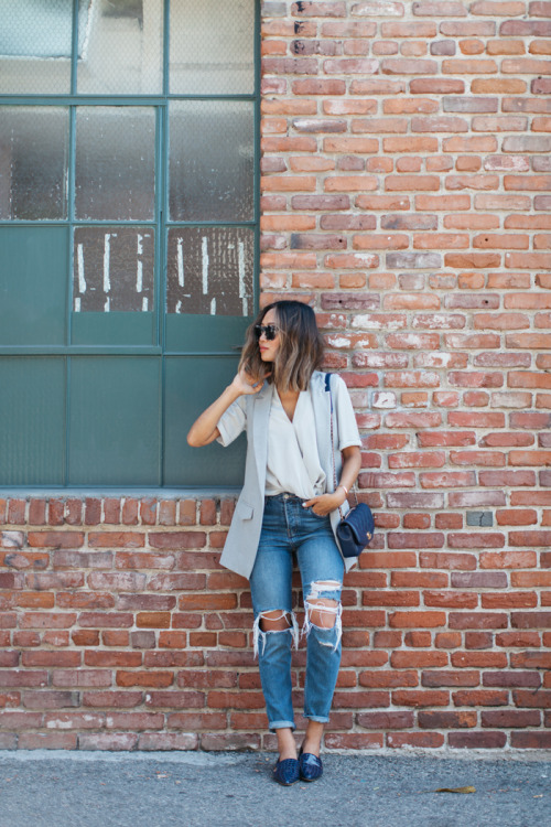 the-streetstyle: Topshop Sleeveless Jacket And Pointy Croc Shoesvia songofstyle