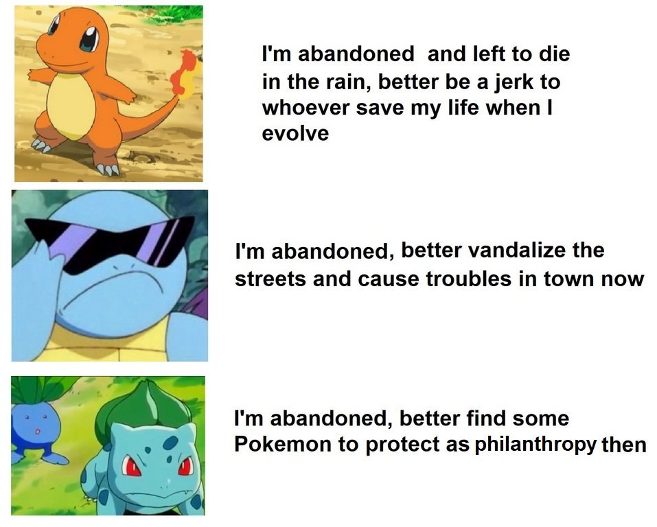 The basic pokemon - SQUIRTLE, BULBASOR, and CHARMANDER sorry for
