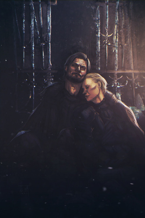 thelionessofthenight:Jaime x Brienne (suggested by @openmouthwideeye), “The Long Nig