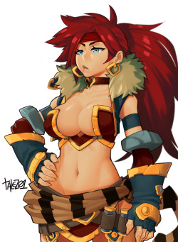 talsart:Red Monika from Battle Chasers, because
