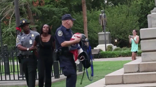 h0m0:  northgang:    Bree Newsome takes down the Confederate Battle Flag at the South Carolina State Capitol [x]   Sign here to help drop charges against Bree Newsome and the courageous organizer arrested for taking down the Confederate flag at South