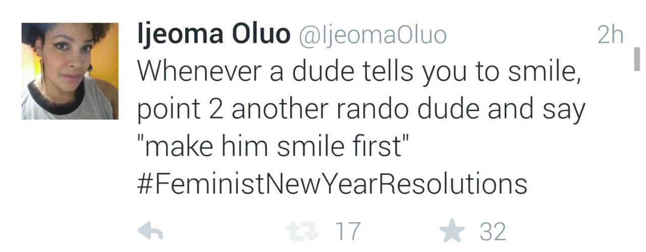 thefemcritique:  elizabethplaid:  herhonestlife:  Feminist New Year Resolutions 