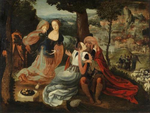 “Lot and his daughters” by Jan Wellens de Cock (c. 1480 – 1527)