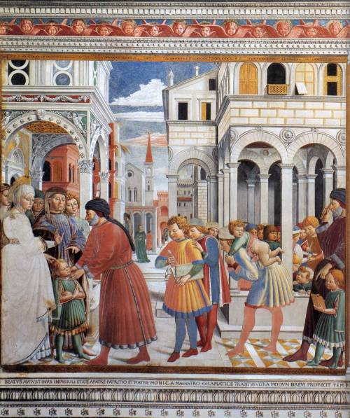 benozzo-gozzoli: The School of Tagaste, 1465, Benozzo GozzoliMedium: fresco