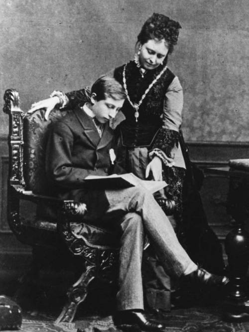 Wilhelm II and his mother, Empress Victoria.  Wilhelm was born breech, and as a consequence the left