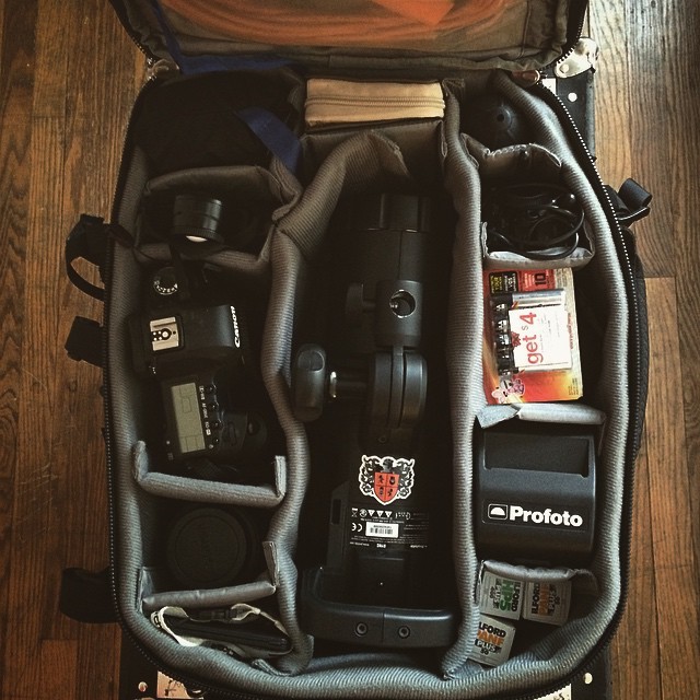 stevendavidbranon:  Gear packed. Light day for me. All I need is in this bag and