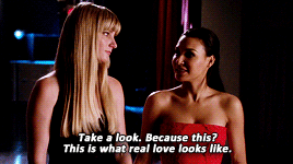 mybodywakesup:gif request meme: anonymous requested:↳ glee + favorite story arc » brittany and santa