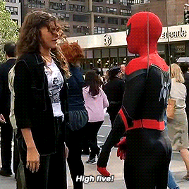 brycemargot:Peter and MJ behind the scenes of Spider-Man: Far From Home