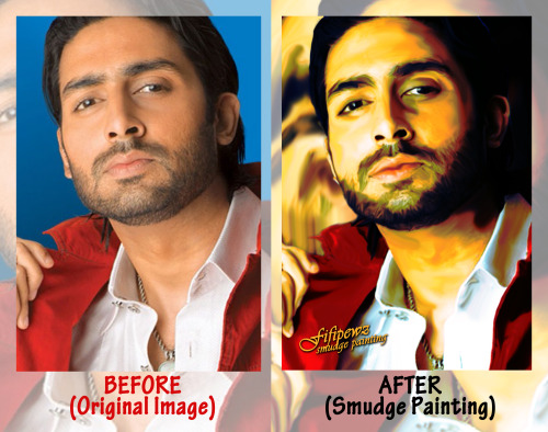 Wow amazing!@fifipewz:My Design Object: Abhishek Bachchan I have tried to make design with smudge 