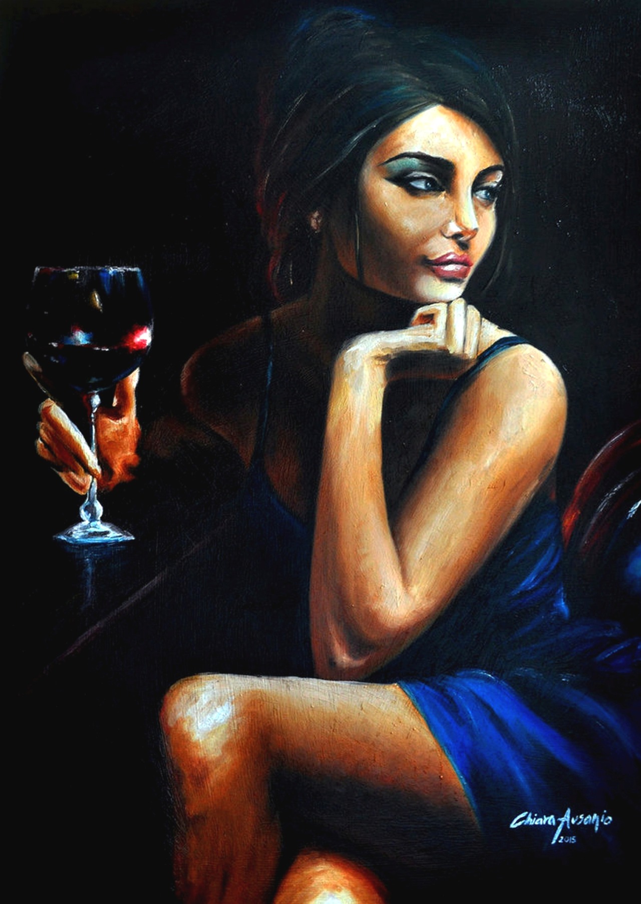 chiaraausanio:  Chiara Ausanio oil on canvas  original by Fabian Perez   Facebook |