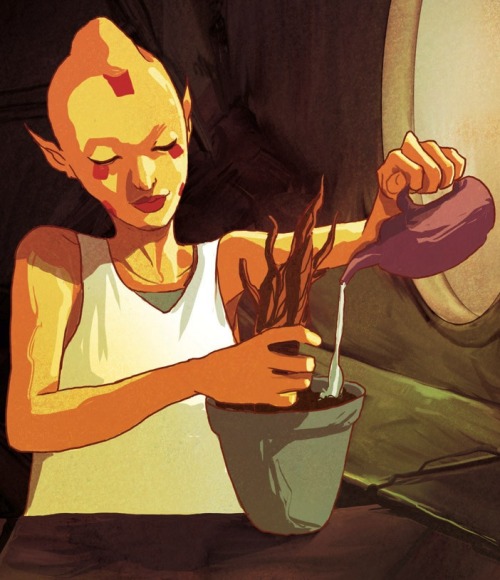 fuck-yeah-monstrous-men:  beastlyart:  brokenjaw:  What a cutie-patootie.   Yes hello, I would like one of these. I really love the concept of raising a tiny sapling into a giant protective plant monster aw <3  perfect <3 