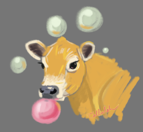 Jersey cow blowing bubbles, requested by a friend during my Patreon Anniversary speed-sketch jam.Bec