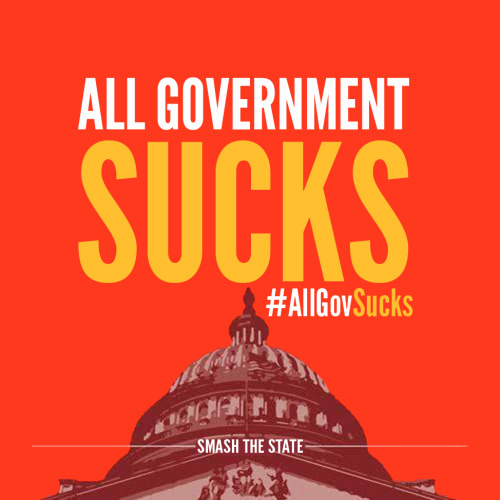 hellyeahanarchistposters:‘All Government Sucks / Smash the State’