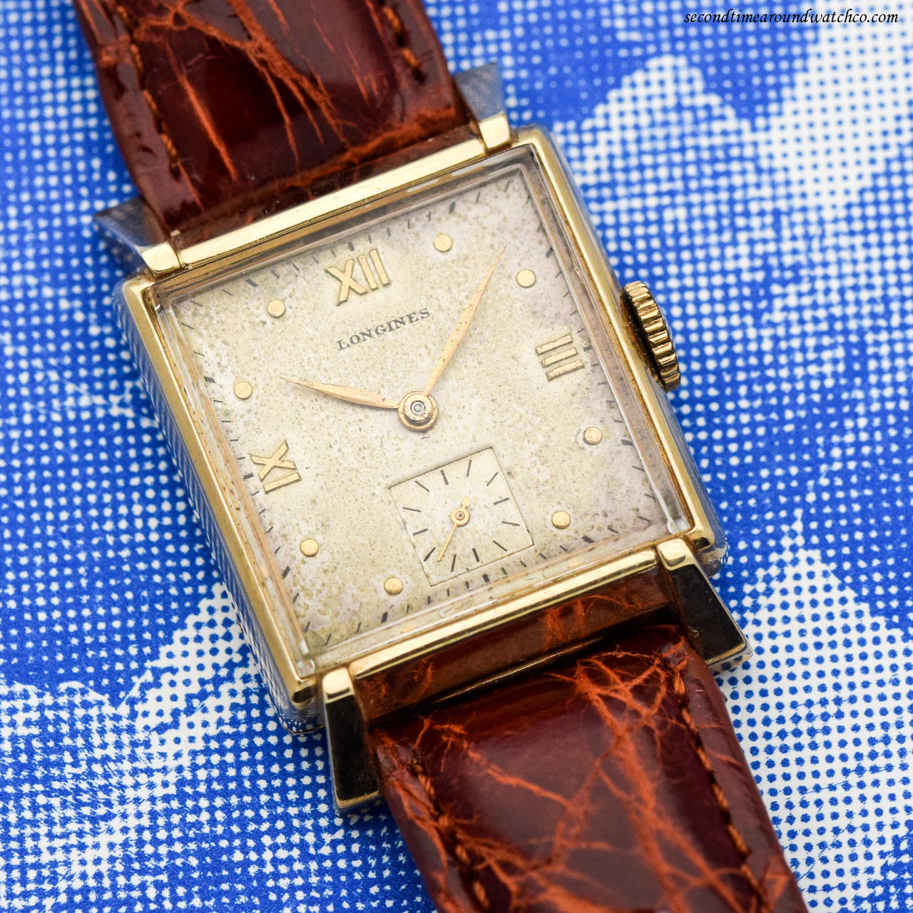 longines square gold watch