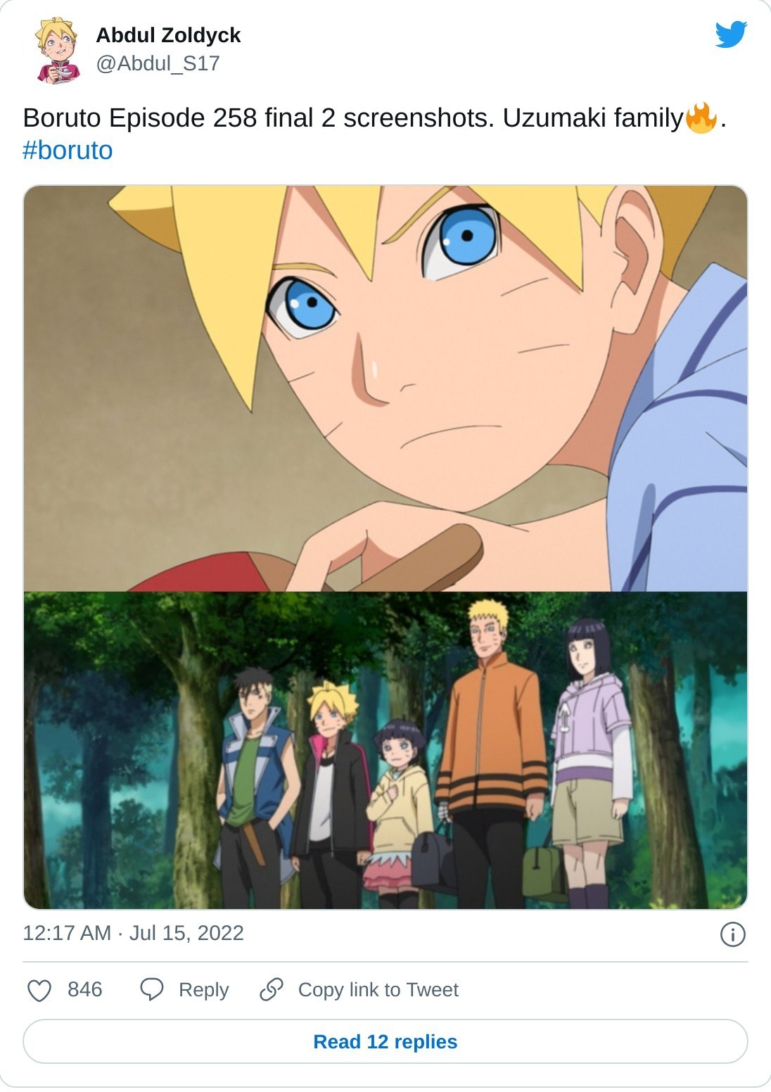 Final 2 screenshots for Ep 254 from Abdul on twitter : r/Boruto