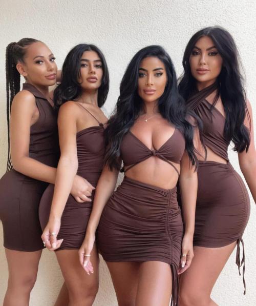 Four tight brown dresses for one