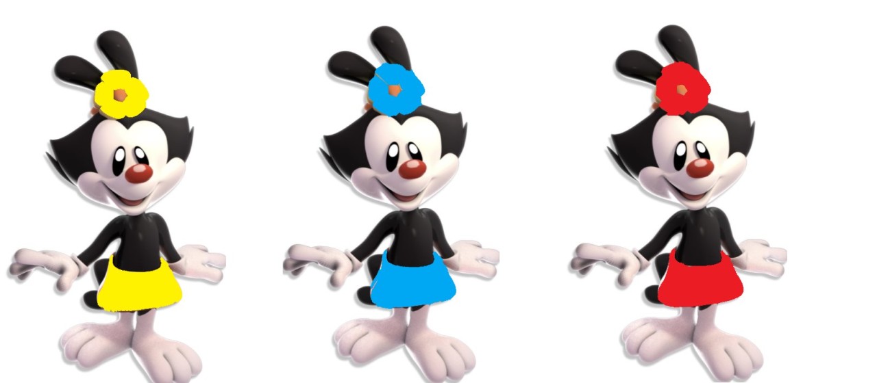 here’s what Kiki, Didi, and Cici would look like in 3d #animaniacs fanart#Dot Warner