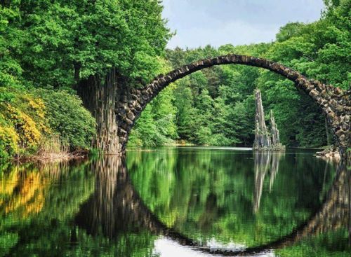 odditiesoflife:Devil’s Bridge Kromlauer Park is a gothic style, 200-acre country park in the munic