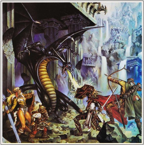 oldschoolfrp:“Dragons of Despair” by Clyde Caldwell, from the 1984 AD&D Dragonlance module DL1 a