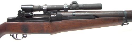 coffeeandspentbrass:fmj556x45:Springfield M1 Garand .30-06 caliber rifle. Rare M1 C Sniper Rifl