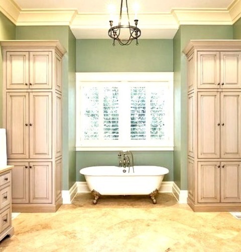 Master Bath Bathroom In Atlantaporcelain Tiles And Large, Elegant Beige Tiles Image Of A Claw-foot Bathtub