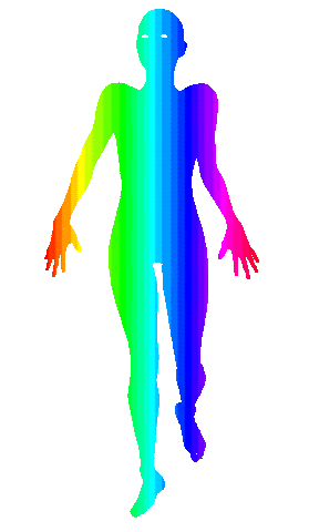 walking rainbow person