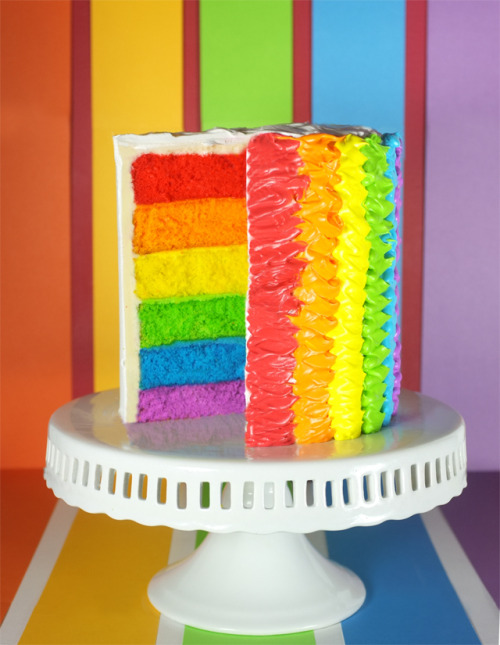 sweetoothgirl:  Rainbow Cake