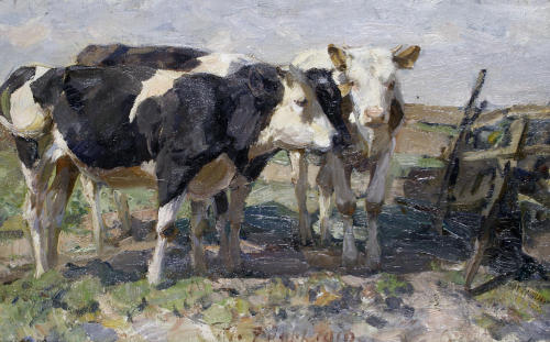 Cows in a field (x)Heinrich von Zügel 1910