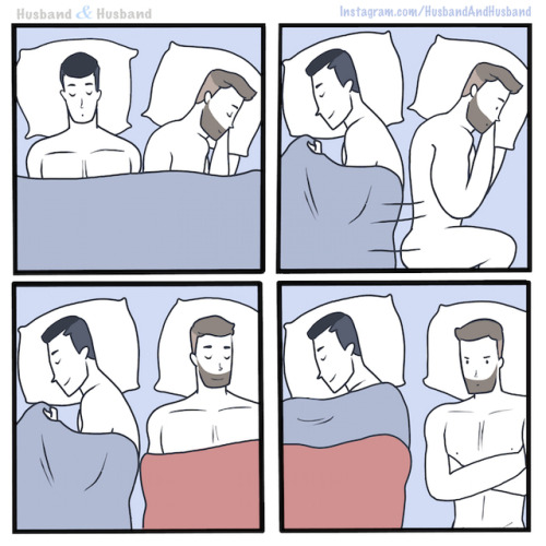 husbandandhusbandcomic:Husband and Husband #90 “My husband loves blankets”Winter is coming…and it’s 