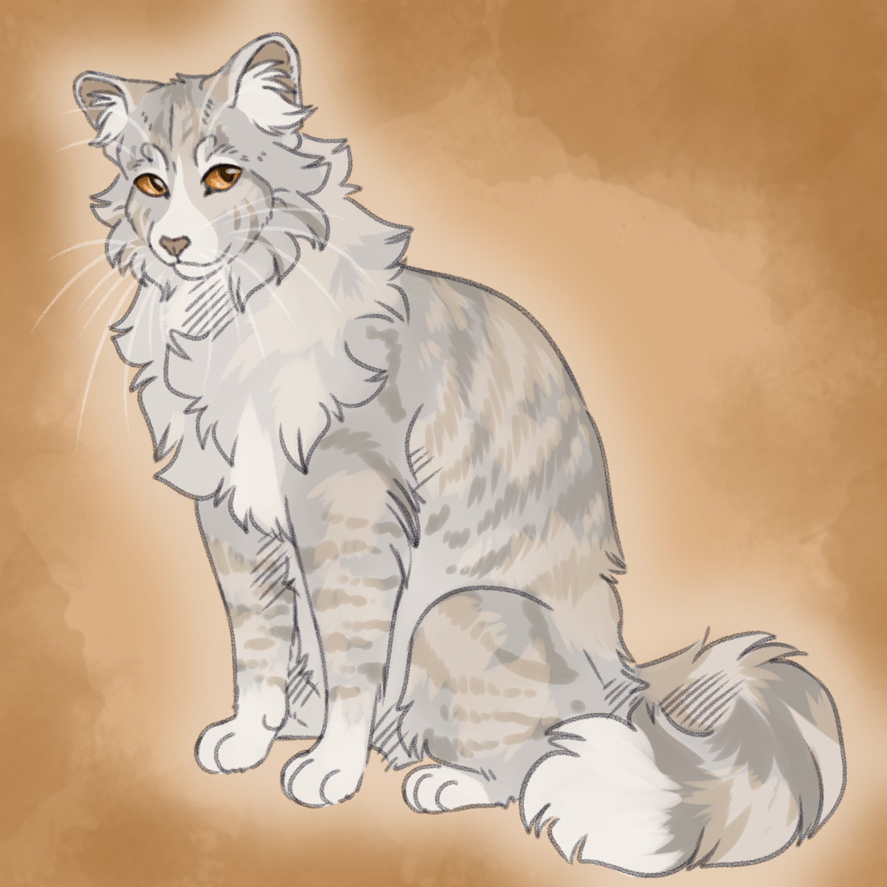 Slugs genetically accurate cats — Ashfur redo (Blue spotted tabby with low  white