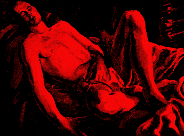 Reclining man. Duncan Grant. 1923. Colorized. Internet Archive