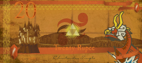 shirtlesseuropeanmen: Hylian Bank Notes by Meg Greene