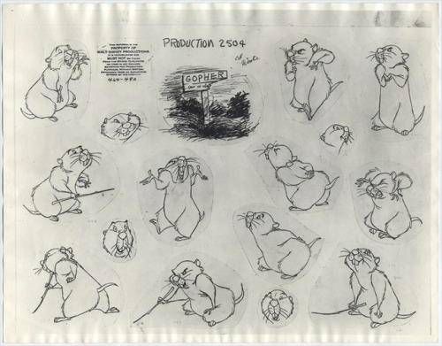 Ten model sheets of various cartoon rodents, from the stylized to the semi-realistic.