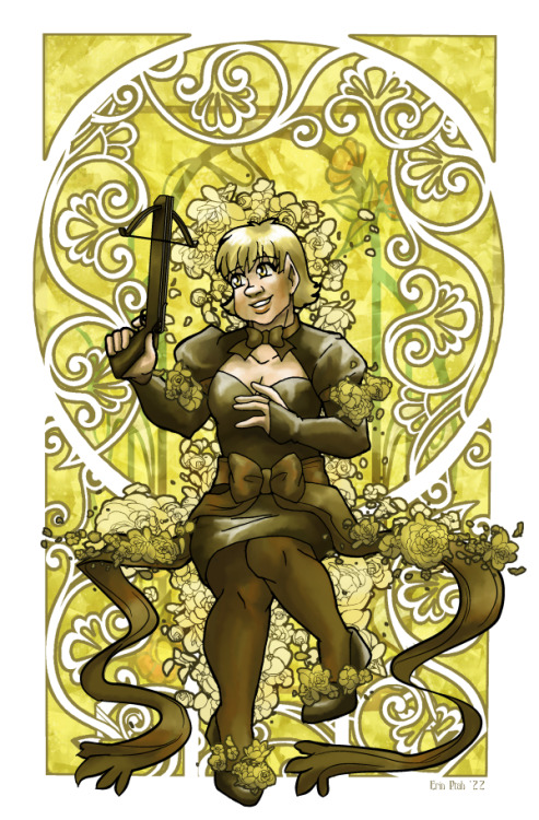 More fancy art of the Embassy guards from Leif &amp; Thorn. This is Lulen Lilblomma, with a cros