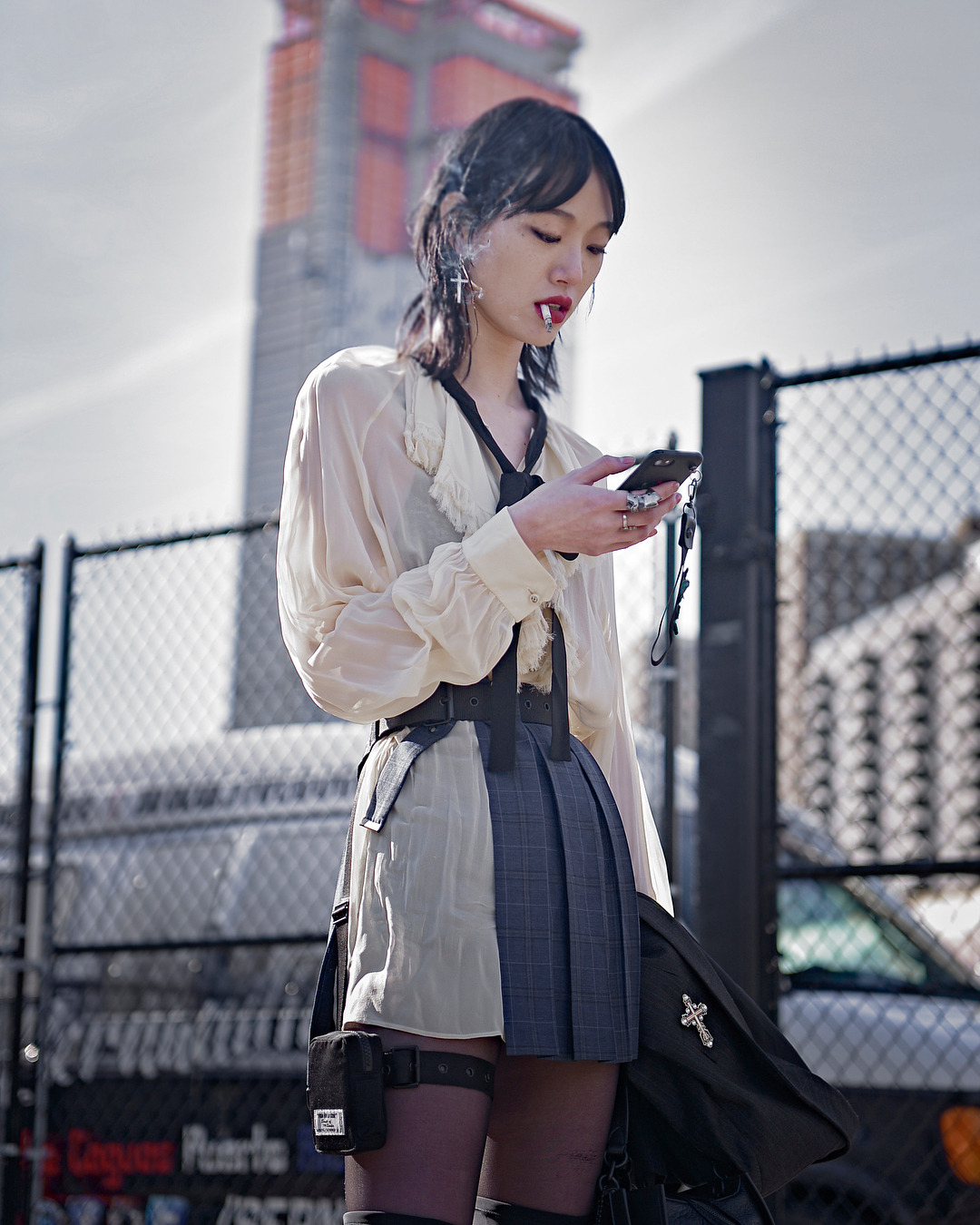 Black-is-no-colour — New York Fashion Week, Street Style. Model Sora