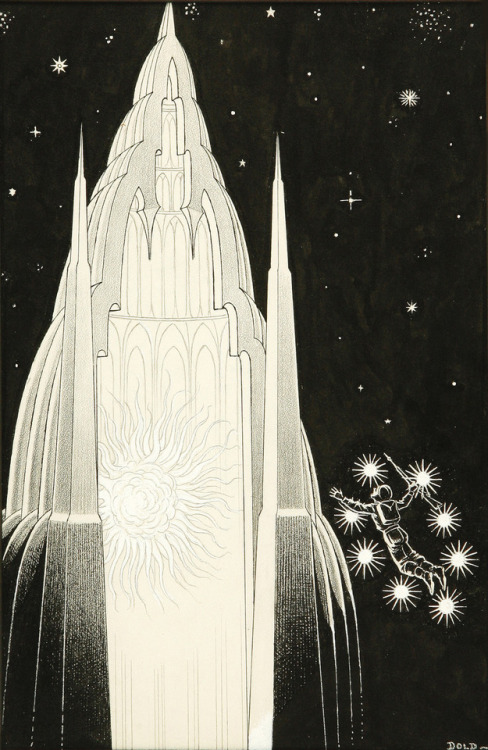 talesfromweirdland: Art Deco sci-fi illustration by American artist, Elliott Dold (1889-1957).
