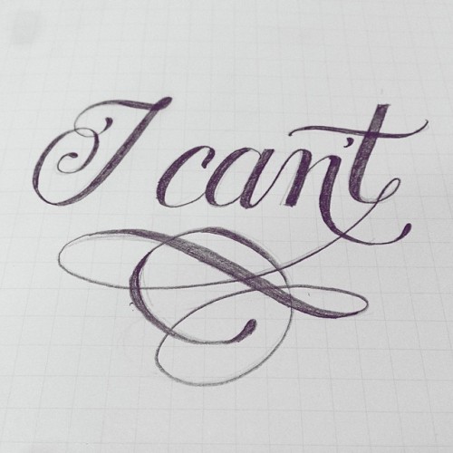 threesevenfive: I can’t. #vscocam #calligraphy #lettering #handlettering #flourishes @caserlei