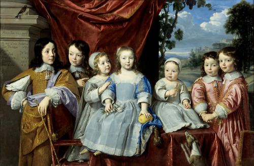 history-of-fashion:1649 Philippe de Champaigne - Children of Habert de Montmort(Musée des Beaux-Arts